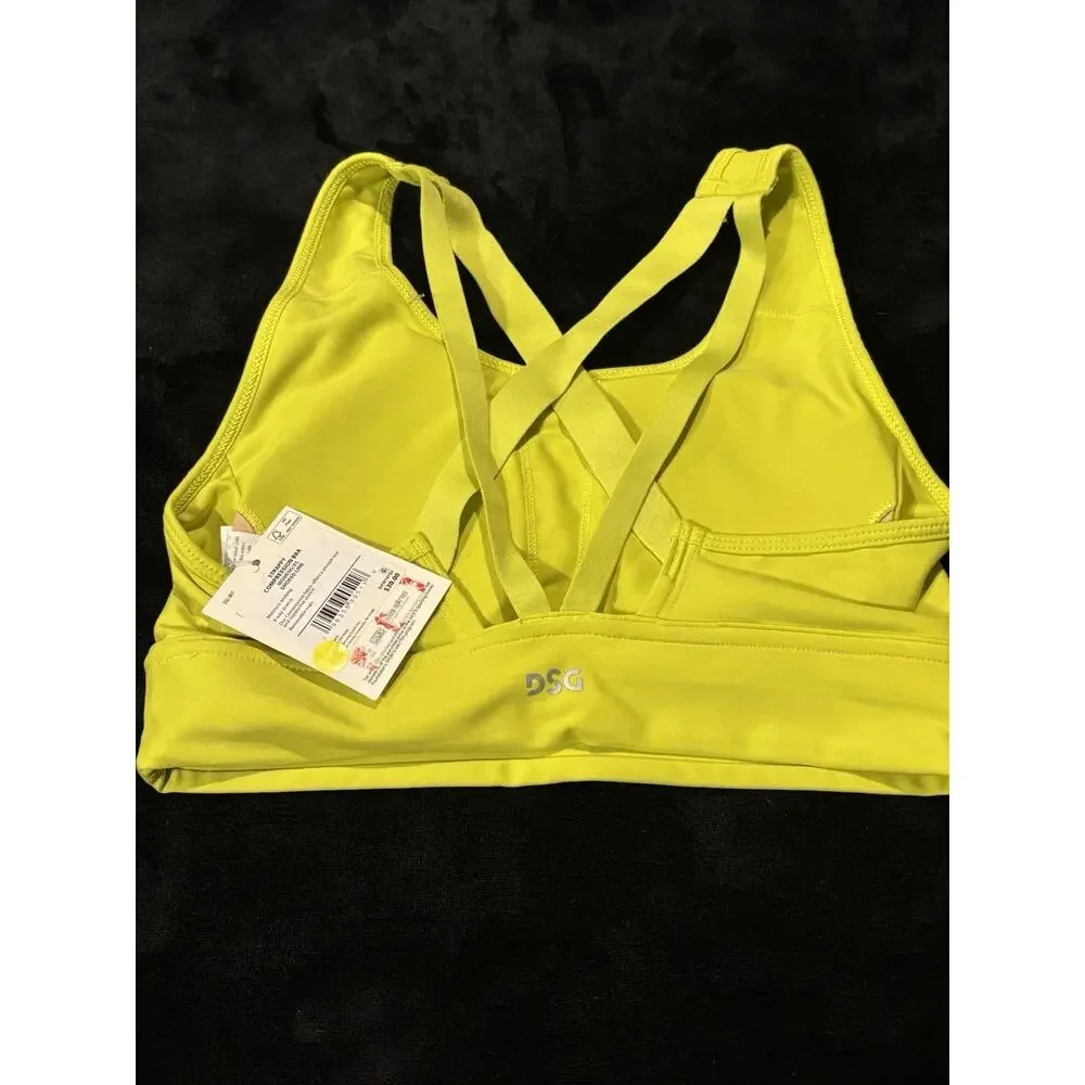 DSG Women's XS Strappy Compression Sports Bra - Smoked Lime New With Tags